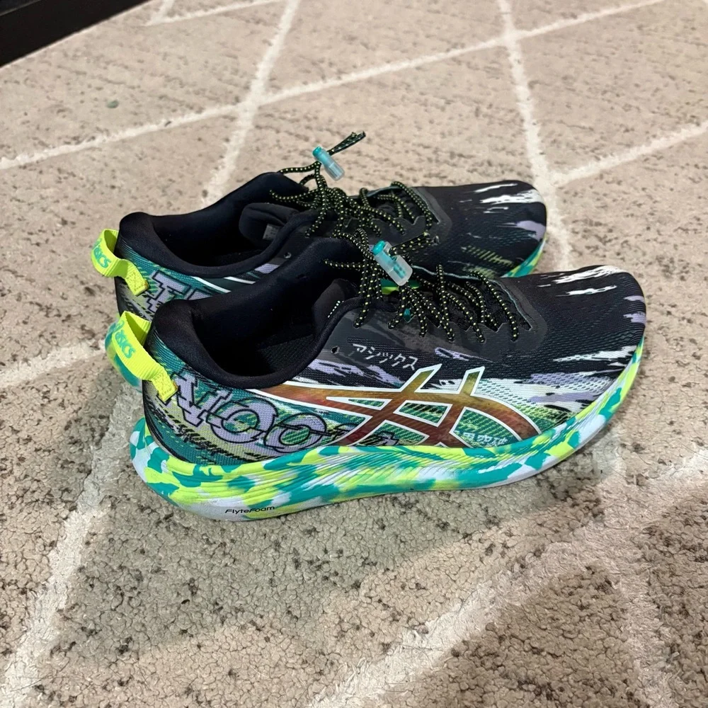 ASICS Womens Noosa Tri 13 Black Green Multicolor Running Shoes Sneakers Size 10 - Picture 4 of 9